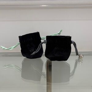 Tous Black Velvet Pouches with Drawstrings